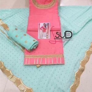 3pce punjabi salwar suit new pink and sage